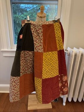 Handmade Patchwork quilted Midi Skirt